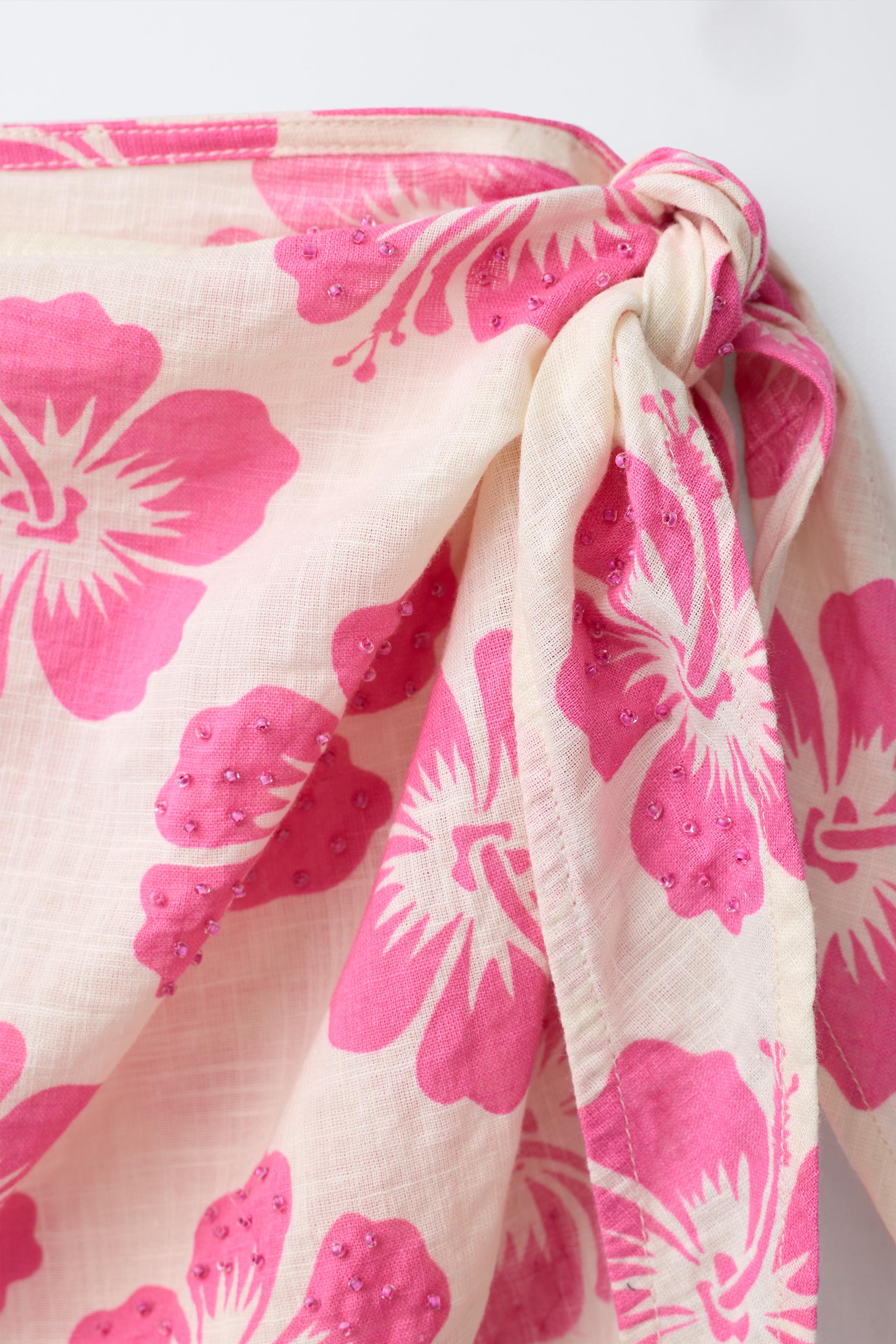HIBISCUS BEADED PAREO